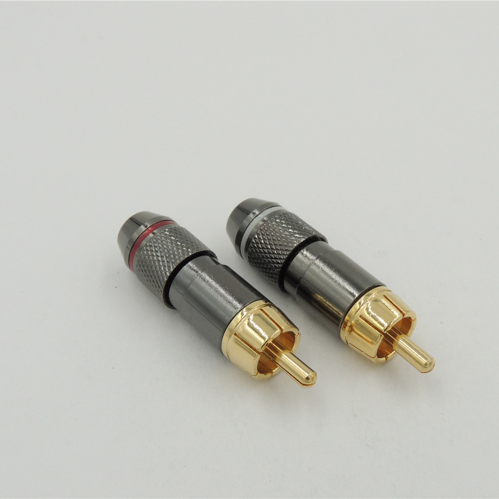 Gold Plated RCA Connector RCA male plug adapter