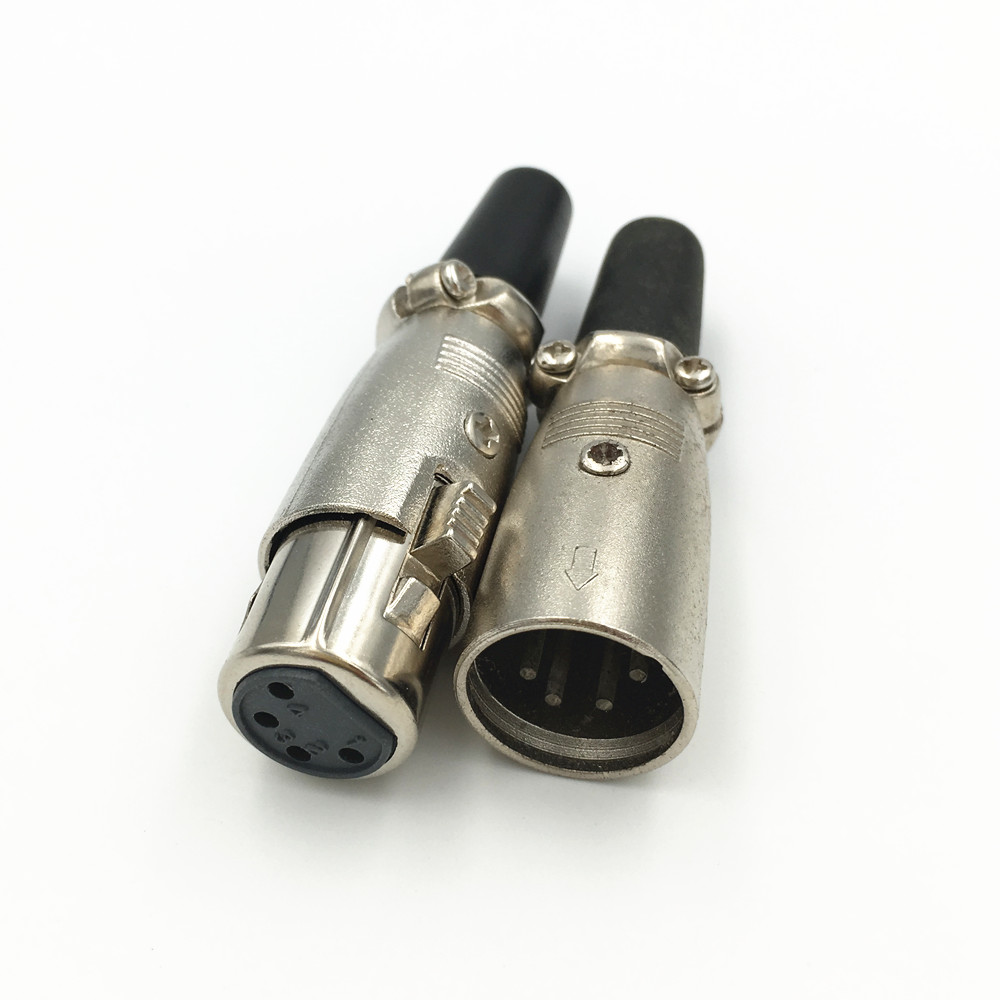 Nickel Plated 4Pin Female Adapter +4Pin XLR Male P