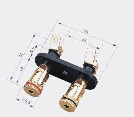 Gold-plated audio speaker Binding post