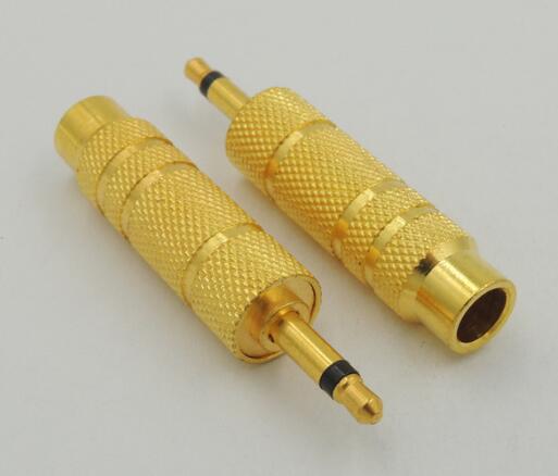 gold 3.5mm 1/8 Male to 6.35mm 1/4 Female