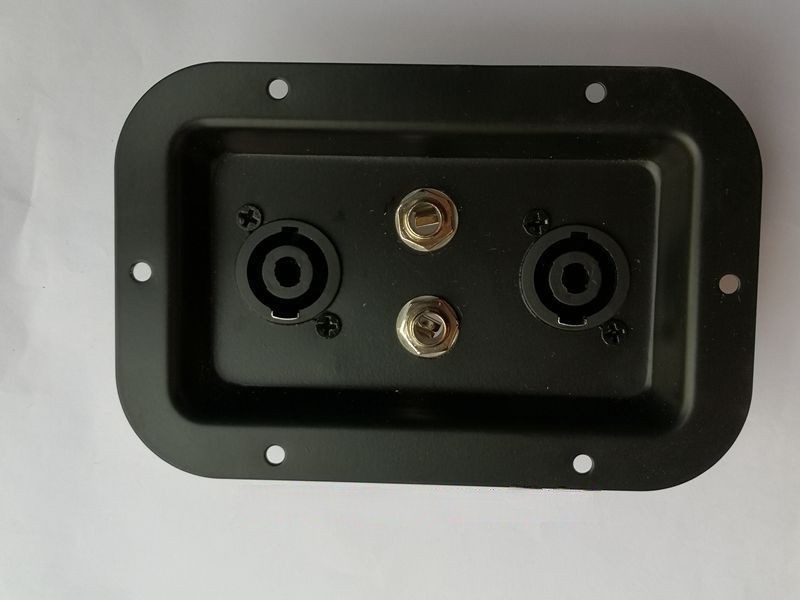 Double XLR seat stage audio junction box iron plat