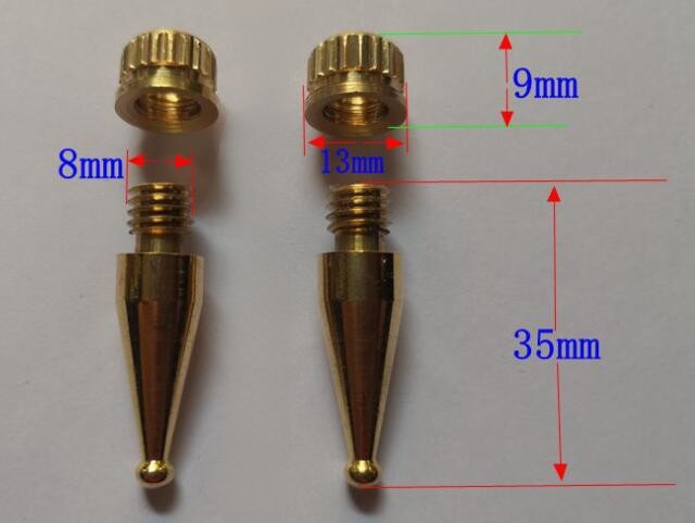 8 cm M8 round head solid copper speaker foot nail